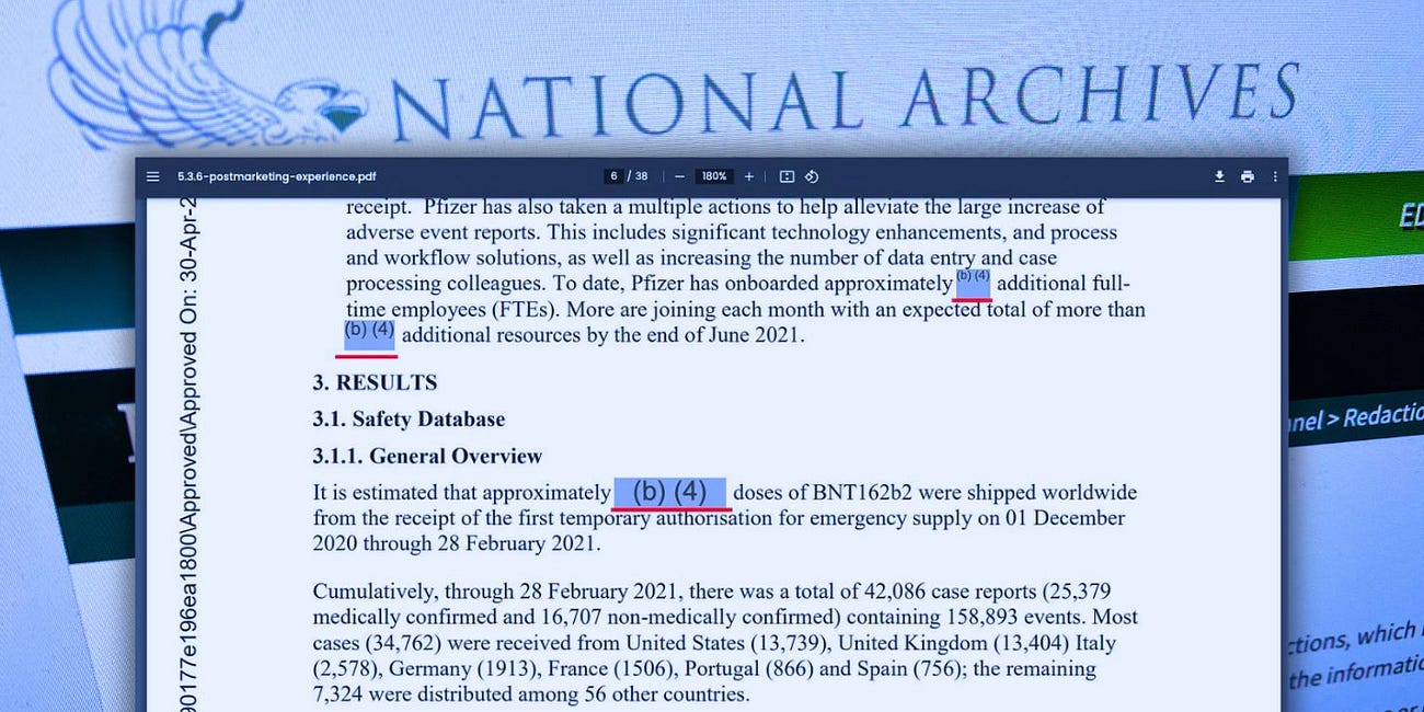 Pfizer COVID Jab Linked to 'State-of-the-Art Technology Within a U.S. Weapon System': National Archives Redaction Code Hides Information in U.S. Military, FDA Documents