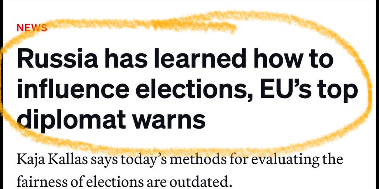 Algorithm of Ruschia’s election interference