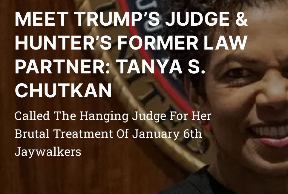MEET TRUMP’S JUDGE & HUNTER’S FORMER LAW PARTNER: TANYA S. CHUTKAN