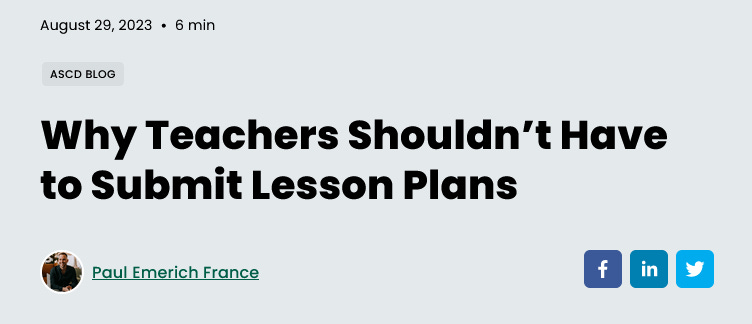 Video Archive: Should teachers be required to submit lesson plans?