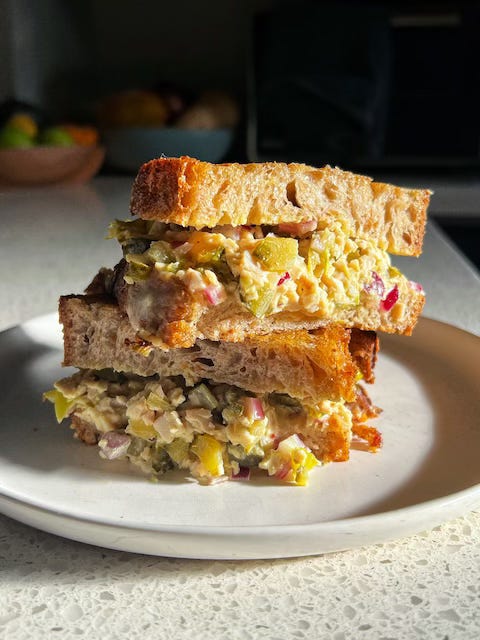 Chopped Turkey Melt with Pepperoncini, Pickles, and Pepper Jack