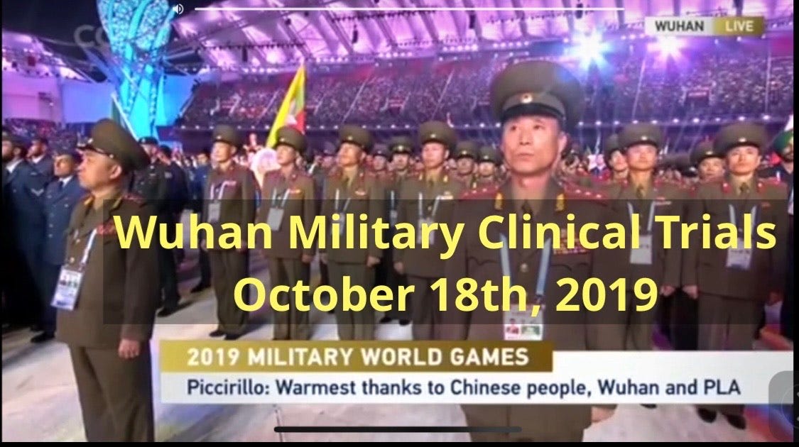 Wuhan 2019 Military Games Were Really Clinical Trials - Was It A CoronaThrax Demonstration?