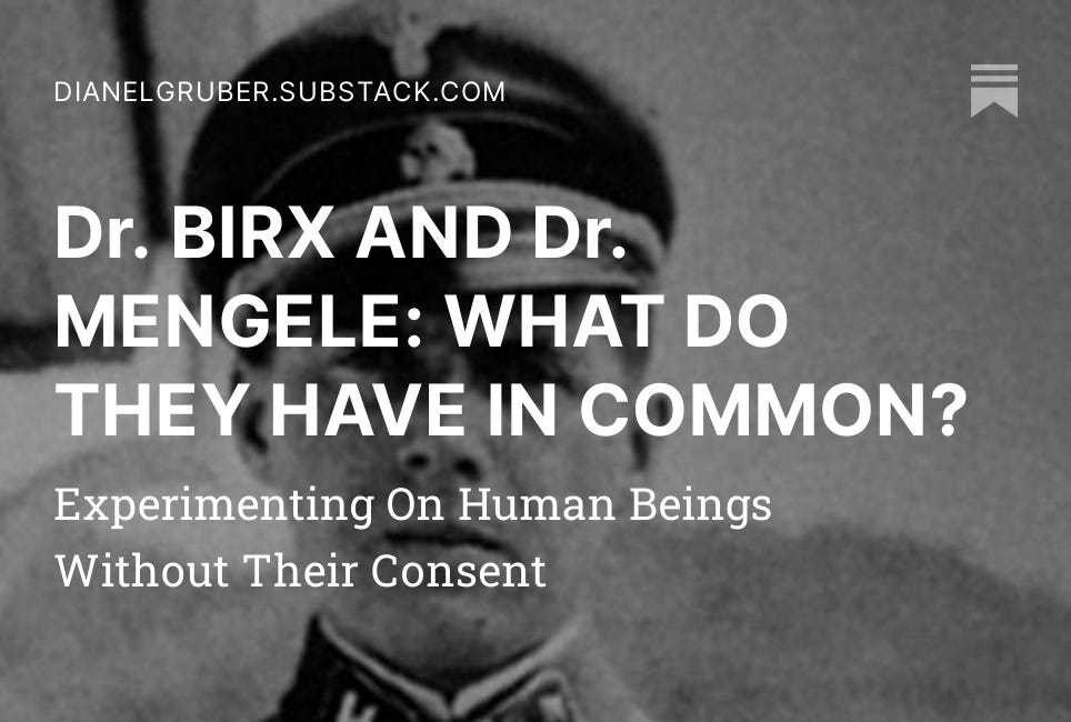 Dr. BIRX AND Dr. MENGELE: WHAT DO THEY HAVE IN COMMON? 