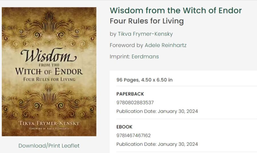Famed Christian Book Publisher Releases Book ‘Wisdom from the Witch of Endor: Four Rules for Living’