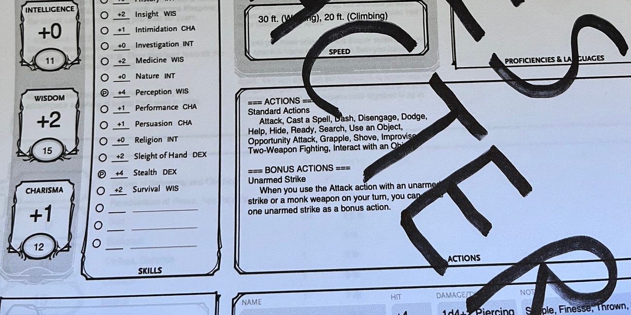 D&D Characters Blake has played.