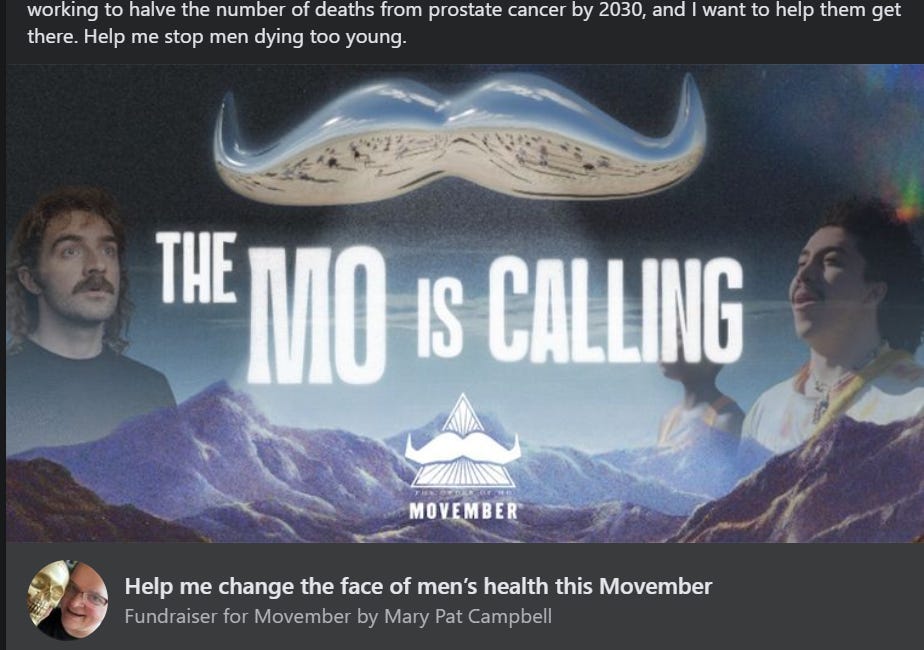 Welcome to Movember 2023! Fundraising for Men's Health