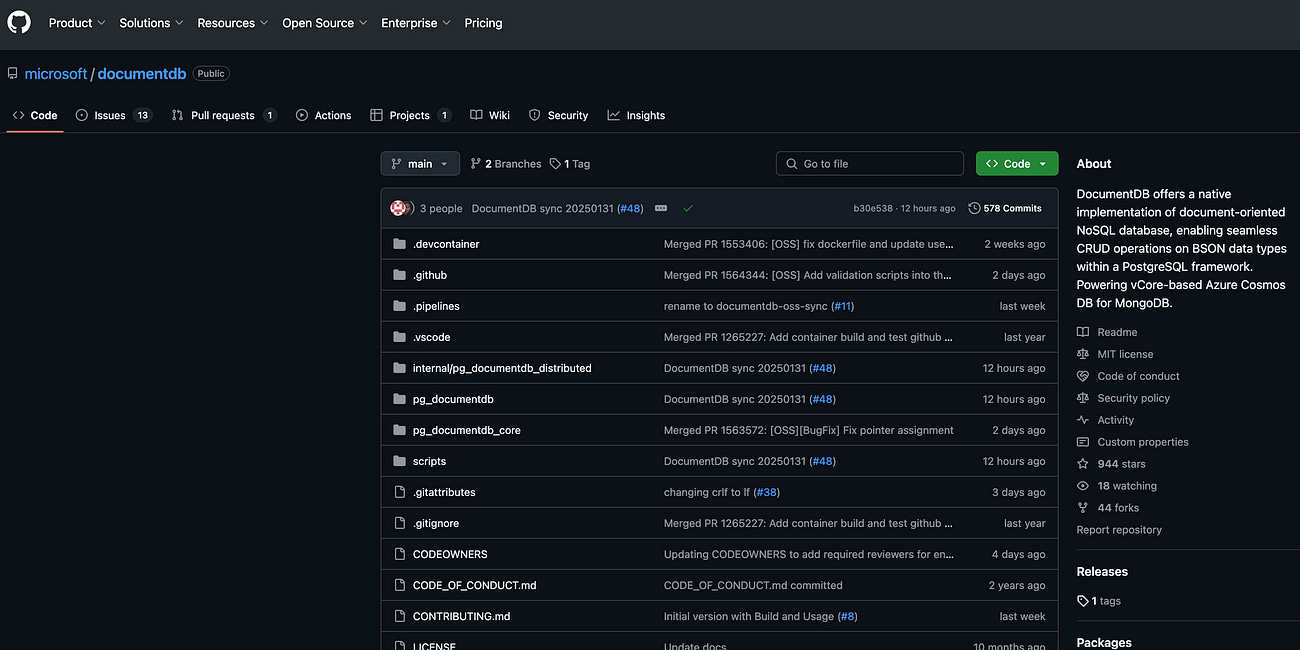 DocumentDB: إطلاق قاعدة بيانات مفتوحة المصدر من مايكروسوفت