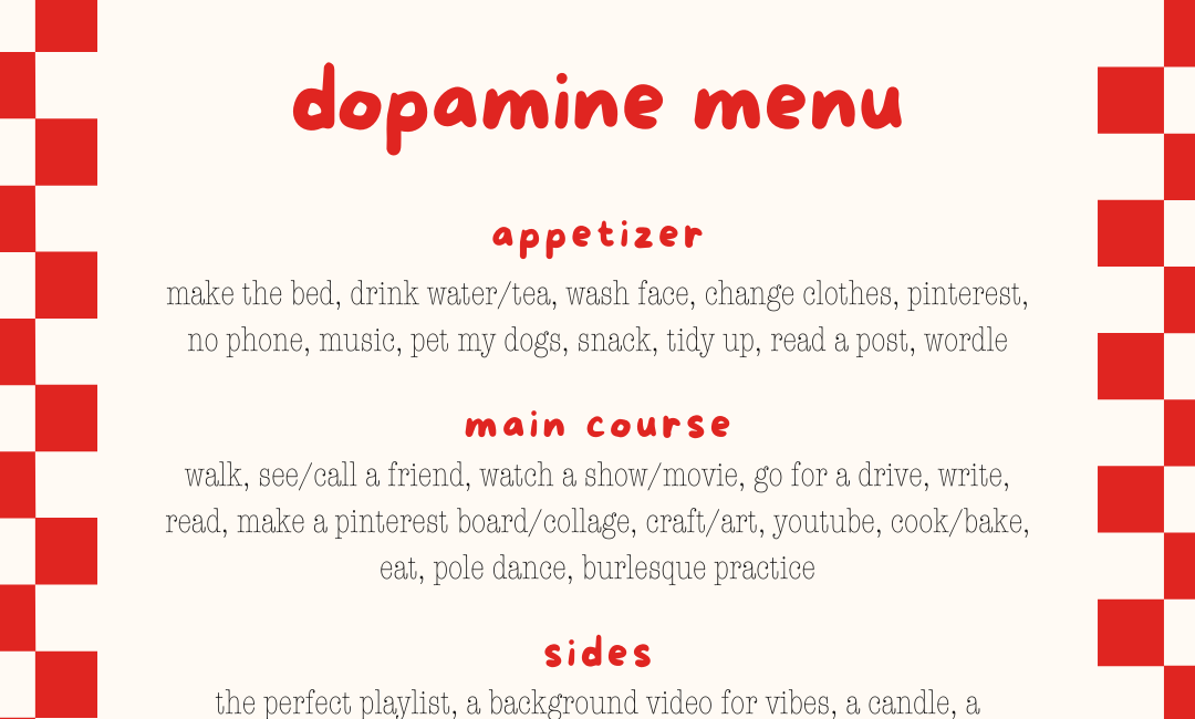 letters to a dopamine menu 