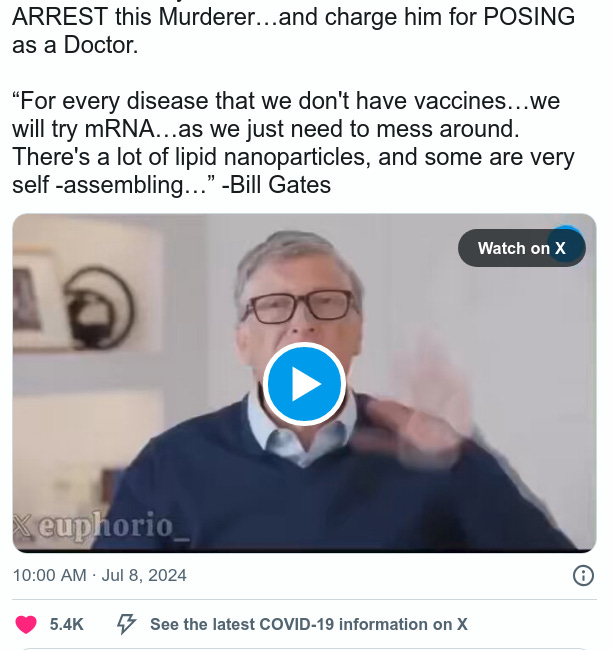 Planetary Genocide: “For Every Disease That We Don’t Have Vaccines We Will Try mRNA As We Just Need To Mess Around.” – Bill Gates 