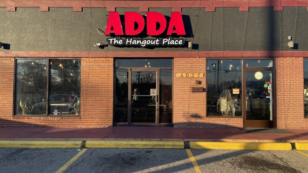 Where do you go to have adda?