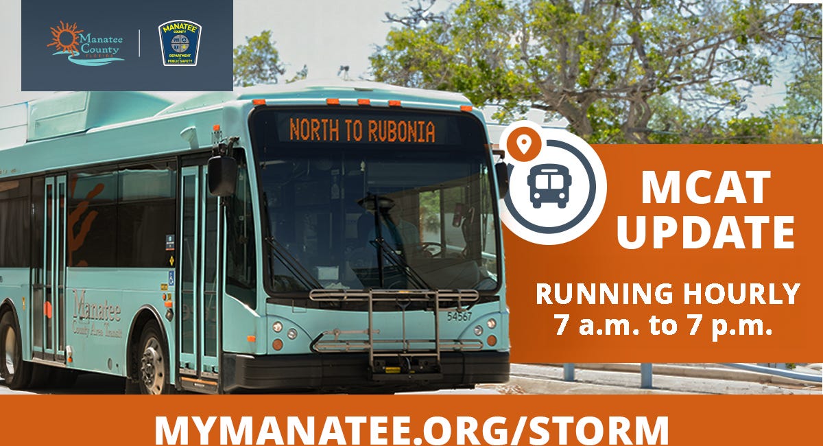 Manatee County Area Transit (MCAT) Announces Hourly Fixed-Route Bus Service for the Week