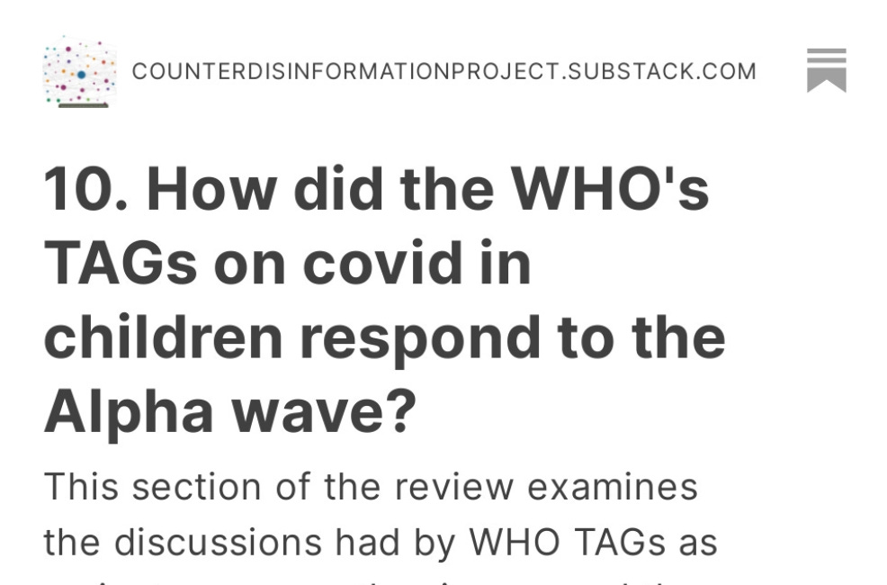 10. How did the WHO's TAGs on covid in children respond to the Alpha wave?