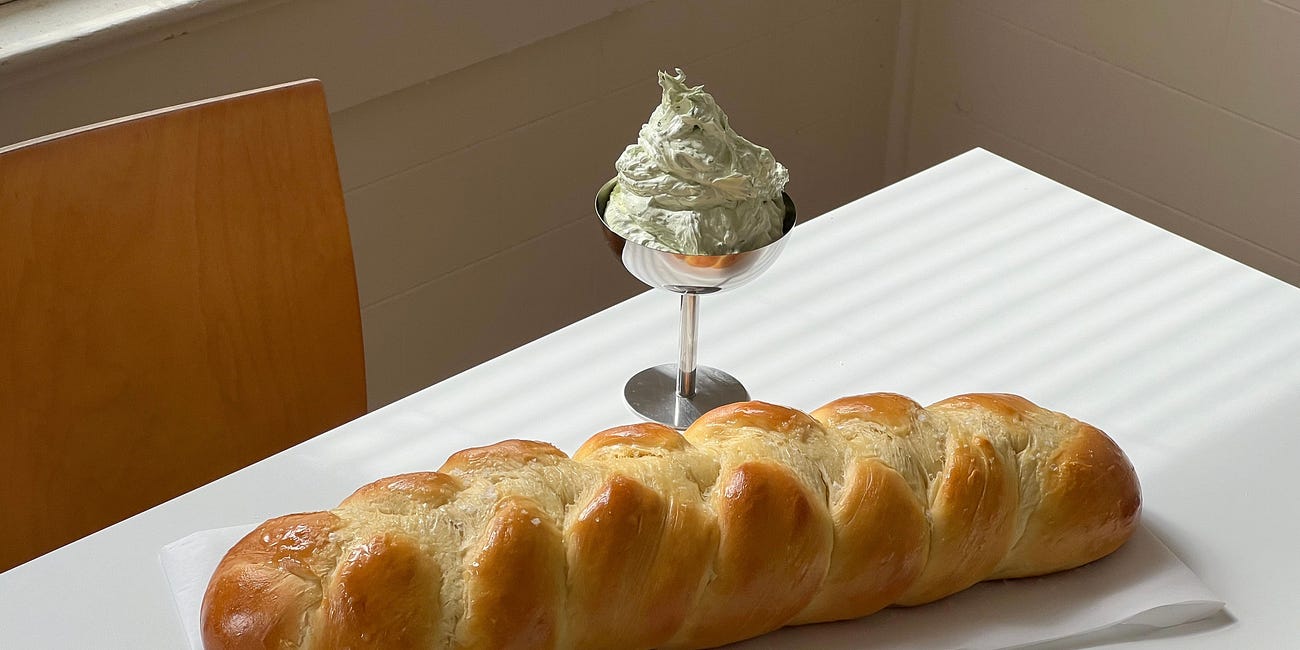 Braided Dinner Rolls with Whipped Herb Butter