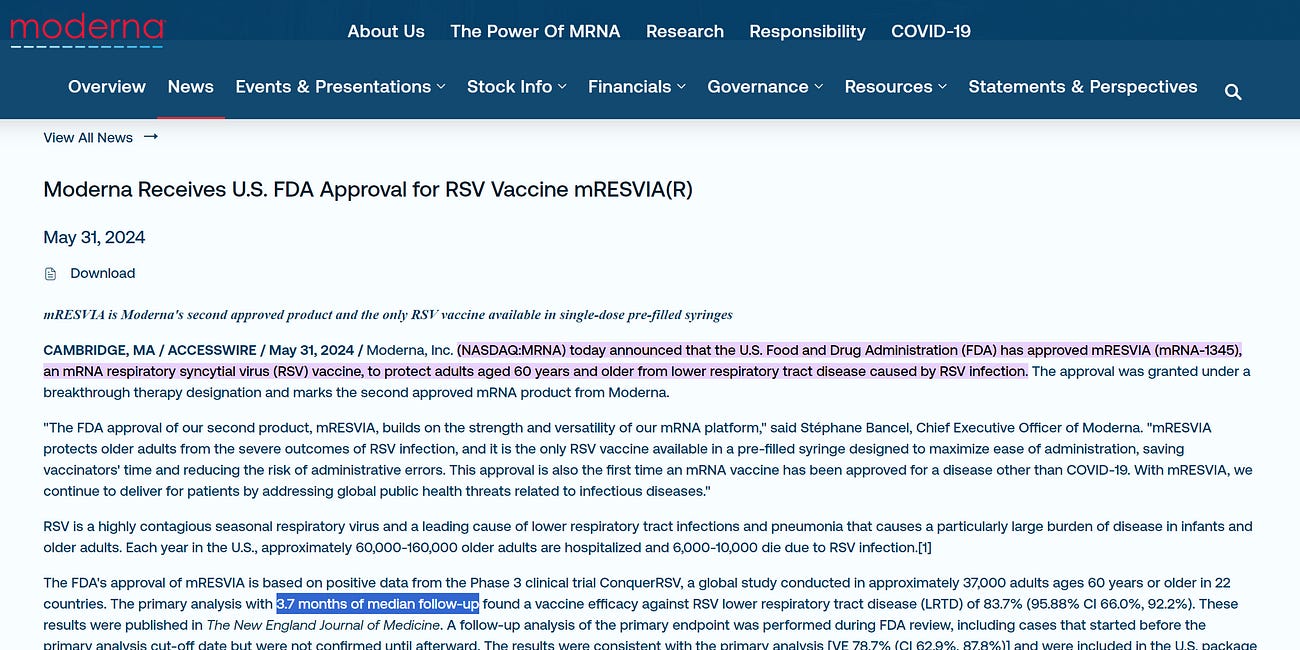 BREAKING--Moderna Receives U.S. FDA Approval for mRNA RSV Vaccine mRESVIA(R) 