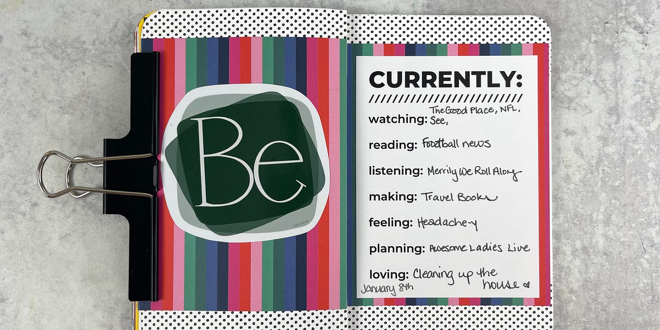 Daily Pages 01/08/23: A Simple Sticker + Currently List