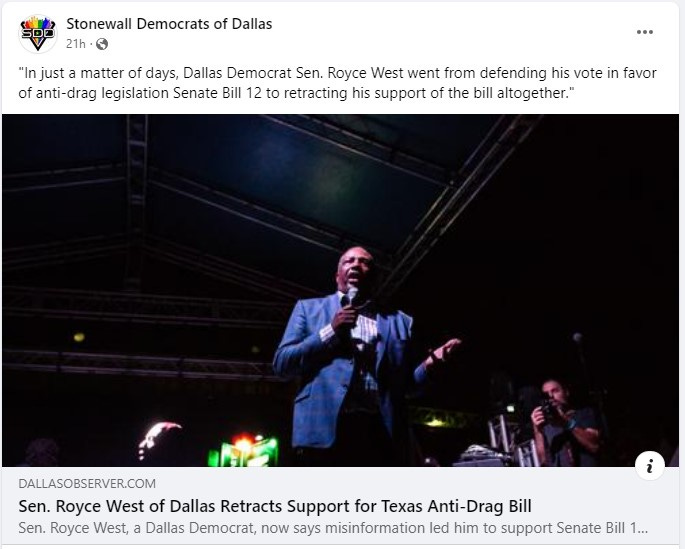 No "Dallas Voice," the LGBT establishment won't hold TX Sen. Royce West accountable. UPDATE: Dallas Vichey Voice doesn't either. 