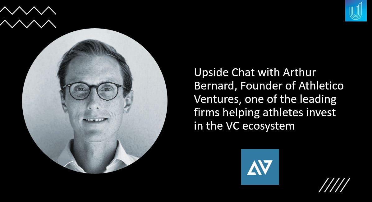 ⭐Upside VC Profile: Athletico Ventures, A Leading Firm Helping Athletes Invest in The VC Ecosystem. Chat with Arthur Bernard, Founder