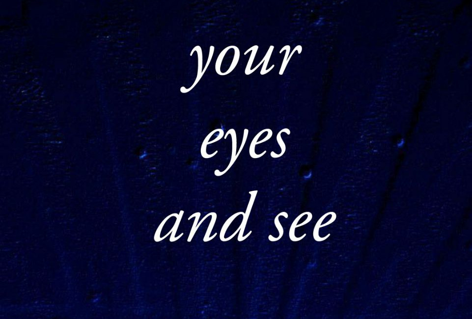 Shut Your Eyes And See