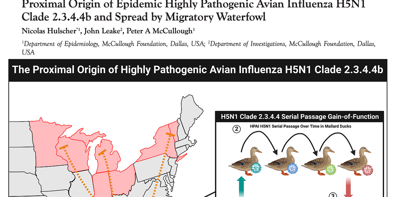BREAKING - Peer-Reviewed Study Finds Current H5N1 Bird Flu Strain May Have Leaked from USDA Laboratory