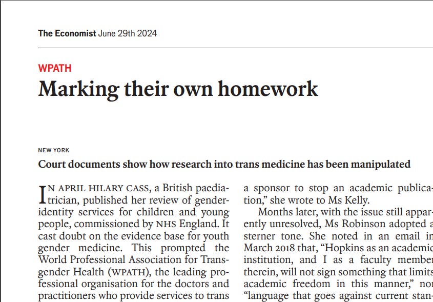 Junk science of "gender affirming care" revealed. As usual, junk psychology goes to extremes and then it is exposed. 