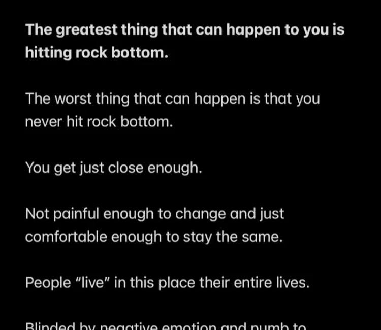 MEME DROP #205: The Greatest Thing That Can Happen To You Is Hitting Rock Bottom.