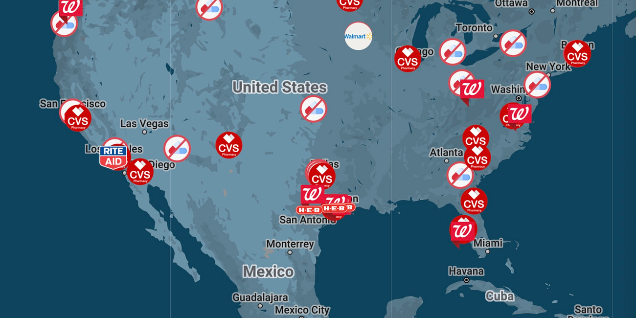 Map of Pharmacies That Refused to Fill Prescriptions