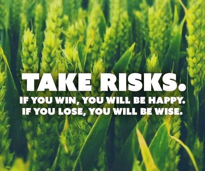 Take Risks. If You Win, You Will Be Happy. If You Lose, You Will Be Wise.