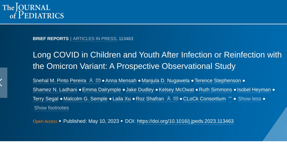 Long Covid in children:"Substantial impact" from Omicron infections & reinfections