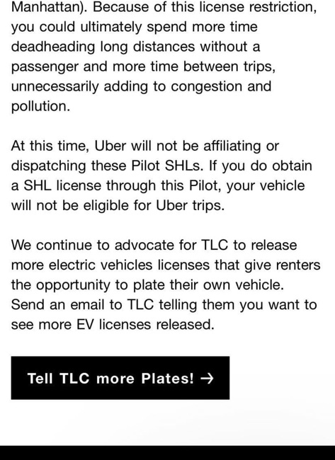 ⛔ Uber Says It Will Not Dispatch To New SHL Permits