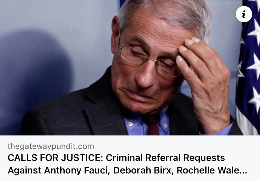 RICHLY DESERVED PUNITIVE JUSTICE IS COMING TO THE CRIMINALS THAT COMMITTED Covid Crimes Against Humanity…LOOK AT WHAT Former Feds Group Freedom Foundation JUST ANNOUNCED!