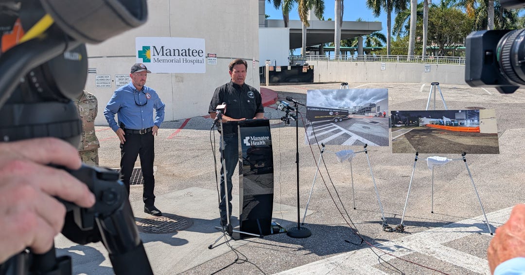 Governor DeSantis Surveys Hurricane Helene Damage in Bradenton, Outlines Rescue Operations in North Carolina