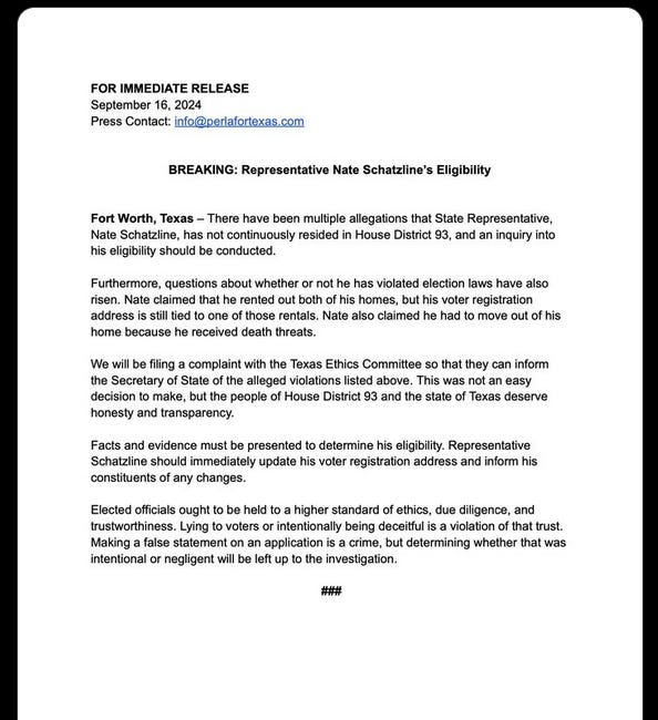 Nate Schatzline's Opponent Accuses Him of Pulling a Hagenbuch