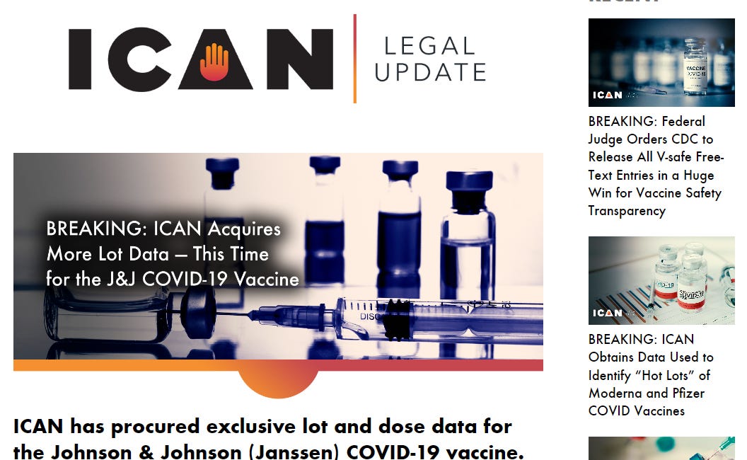 ICAN Now Releases J&J Lot# - Slightly Different Slant...
