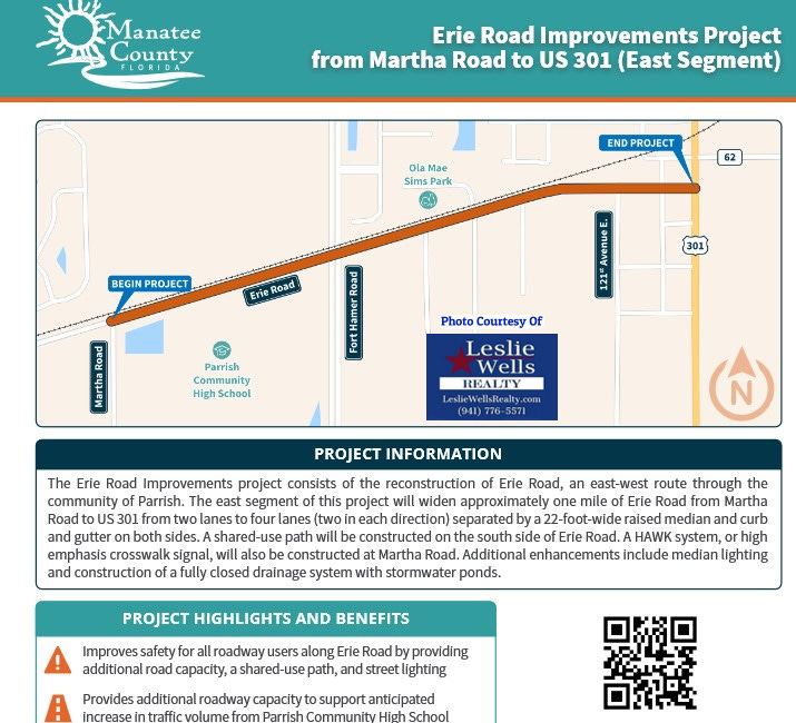 Erie Road Expansion Breaks Ground in Parrish as Major Infrastructure Project Begins