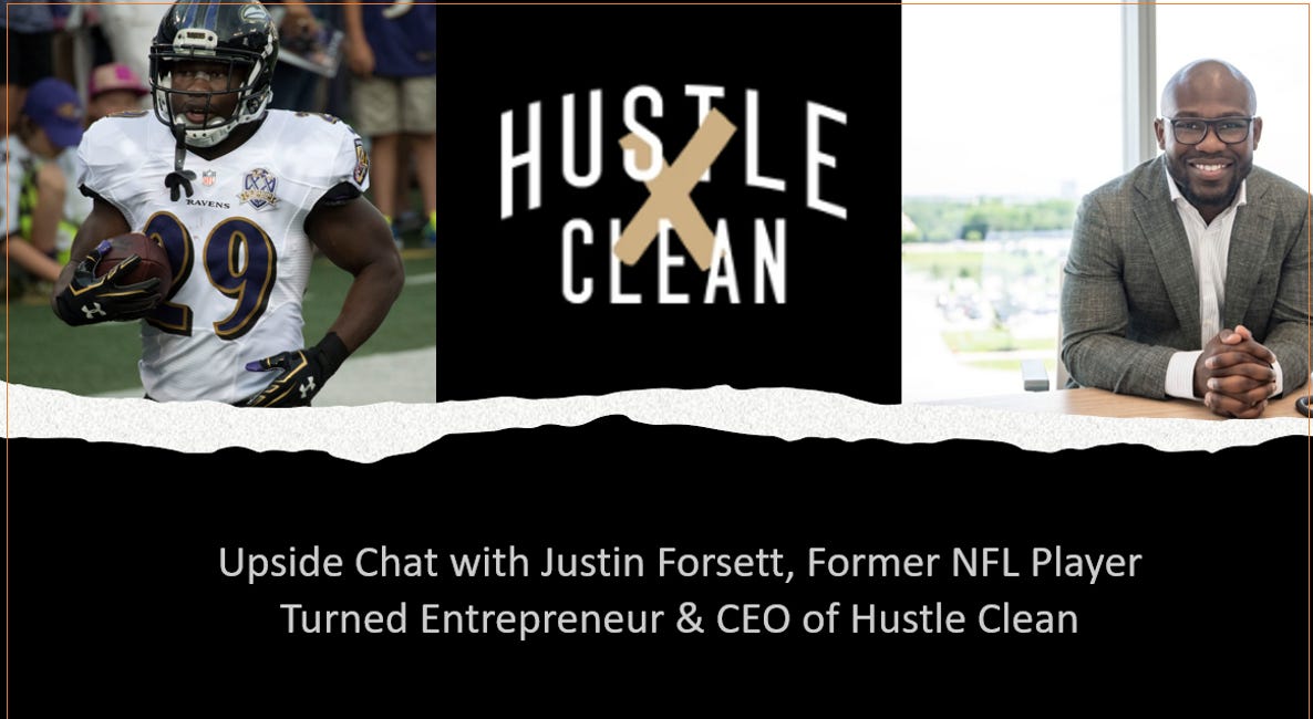 🔥Upside Chat: Justin Forsett, Former NFL Player (Ravens/Seahawks), CEO of Hustle Clean, A Self Care Brand For Active Lifestyle on His Journey From the NFL to Shark Tank