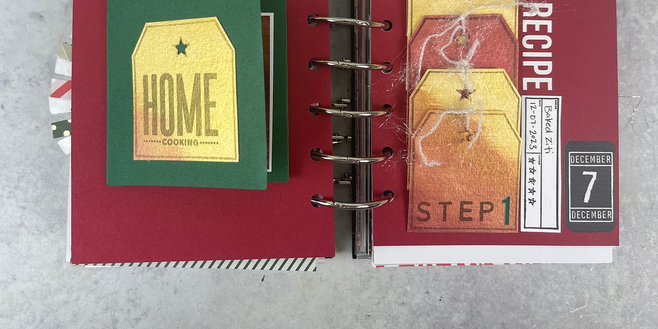 December Daily Pages 12/07/23: Home Cooking + Baked Ziti Recipe