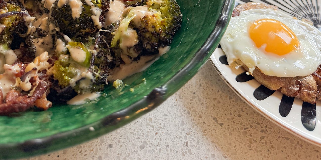 Warm Broccoli & Bacon Caesar Salad