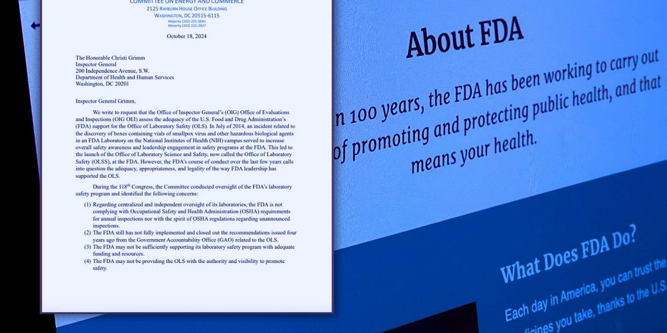 FDA 'Failing to Meet Safety Requirements': House Energy & Commerce Committee