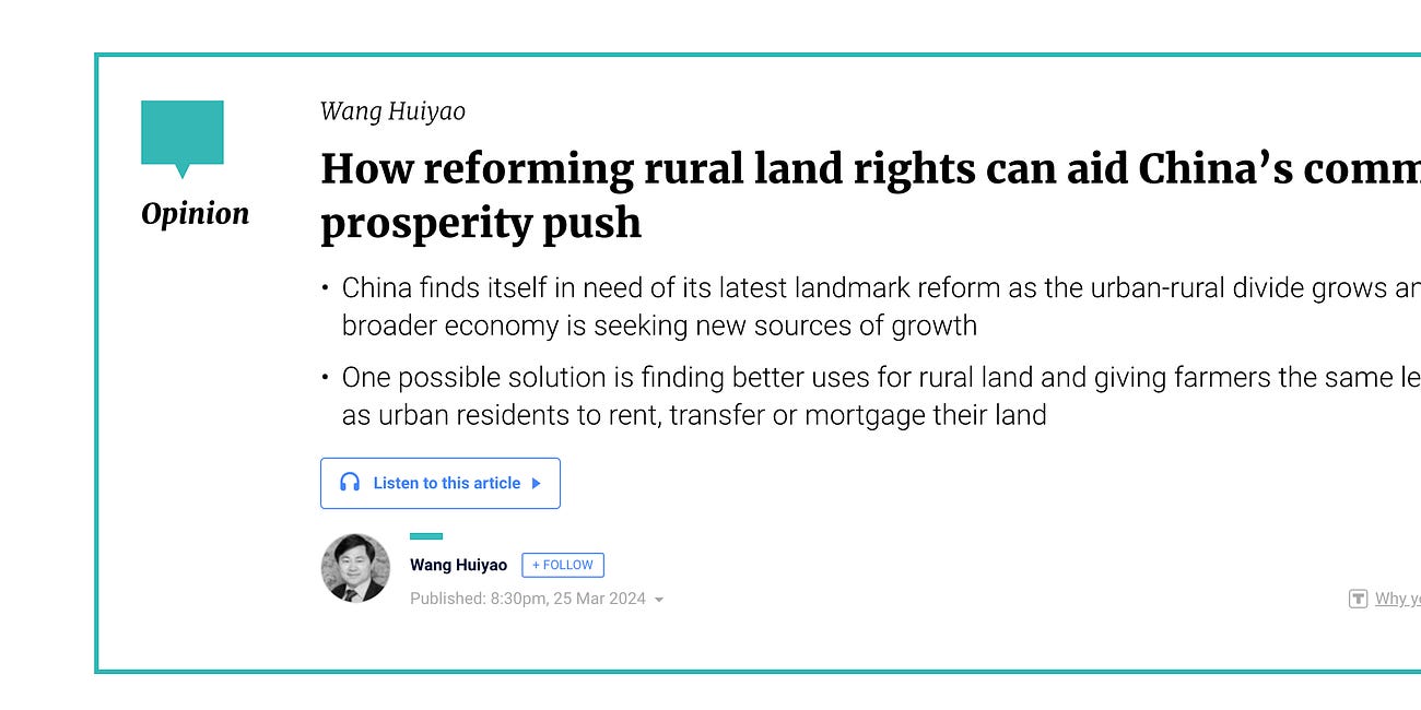 Henry Huiyao Wang: how reforming rural land rights can aid China’s common prosperity push