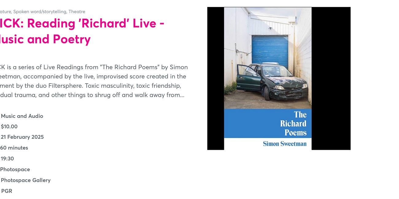 Fringe Festival: DICK: Reading 'Richard' Live - Music and Poetry