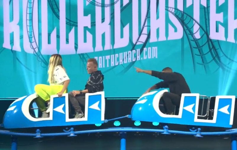 St Louis Megachurch Pastor Builds and Rides Roller Coaster on Stage