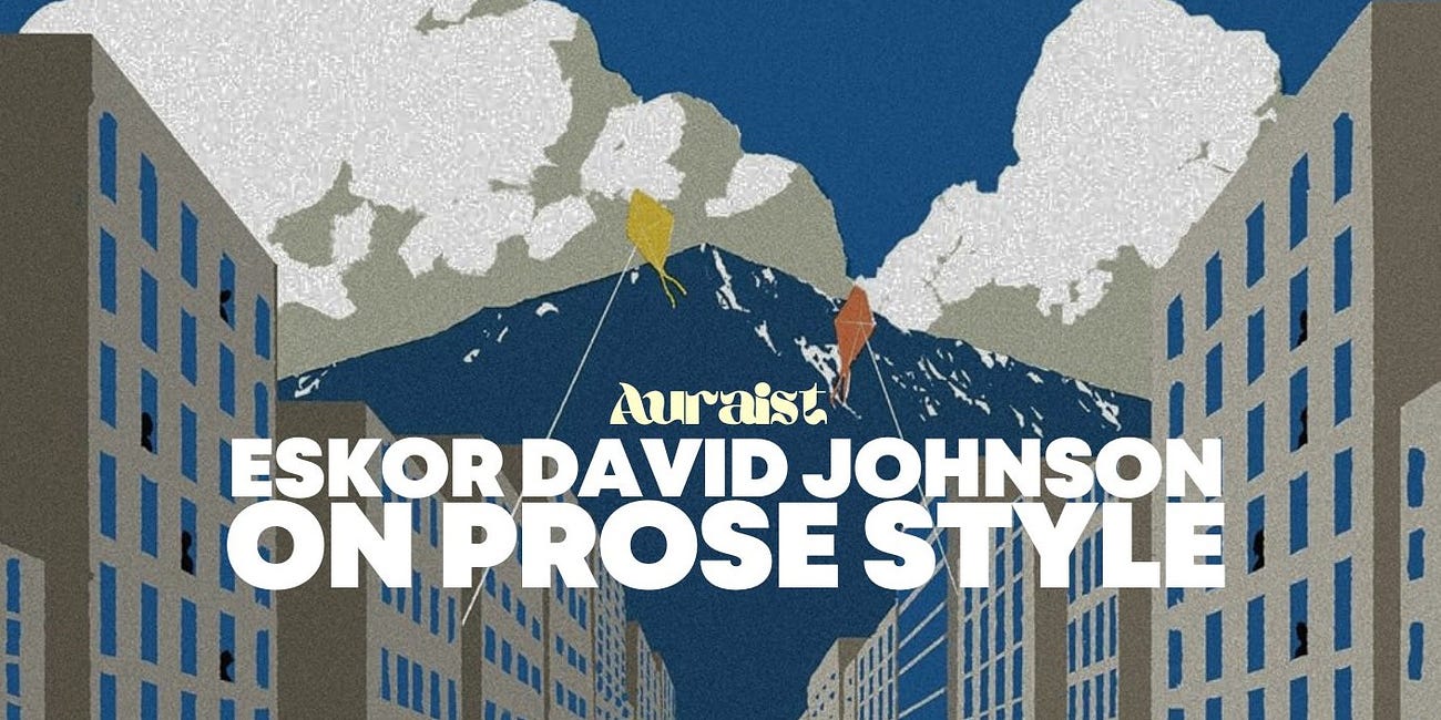 Masterclass on prose style from Eskor David Johnson, shortlisted for the First Novel Prize