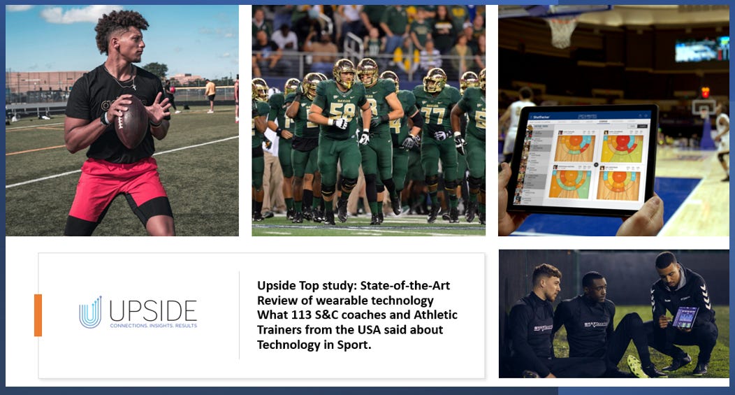 ⭐Upside Studies: State-of-the-art review of athletic wearable technology: What 113 S&C coaches and athletic trainers from the USA said about technology in sports