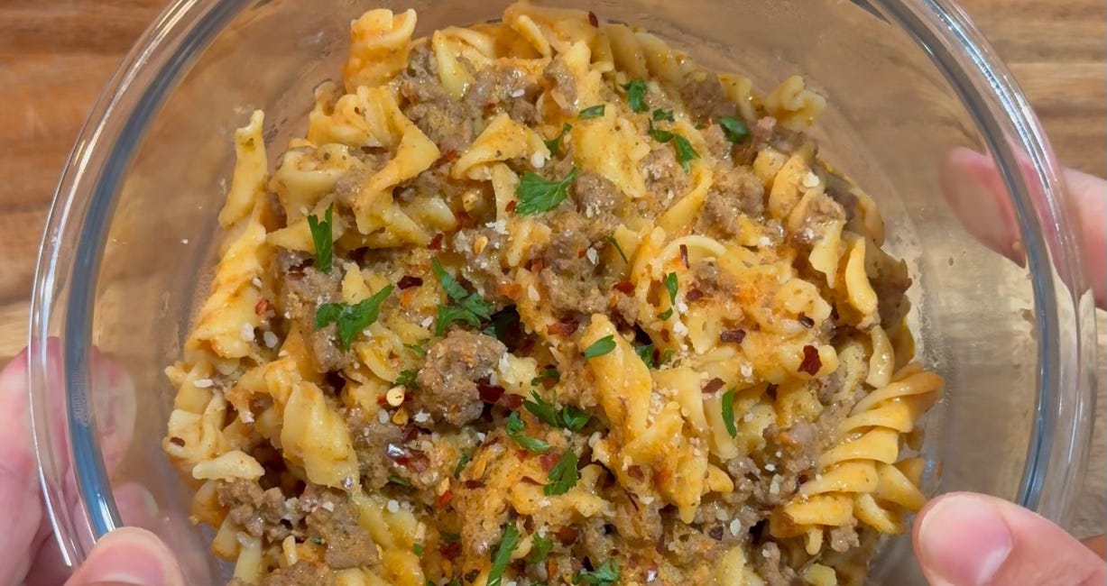 High-Protein Pasta with Lean Ground Beef: A Delicious, Filling Meal