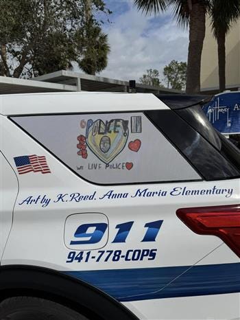 Anna Maria Fifth Grader’s Artwork Featured on Holmes Beach Police Patrol Car
