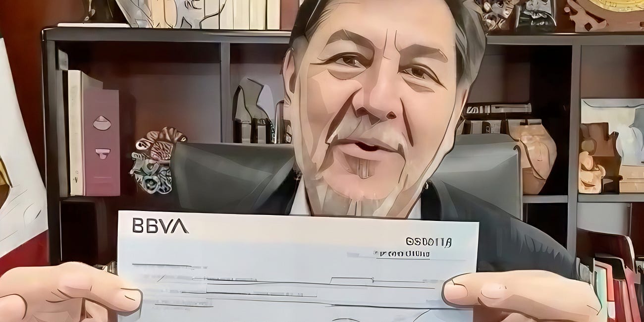 Noroña lo enseña: exhibe cheque de 36 mil 480 pesos como comprobante de sus gastos en Europa, en respuesta a los requerimientos de Lilly Téllez 