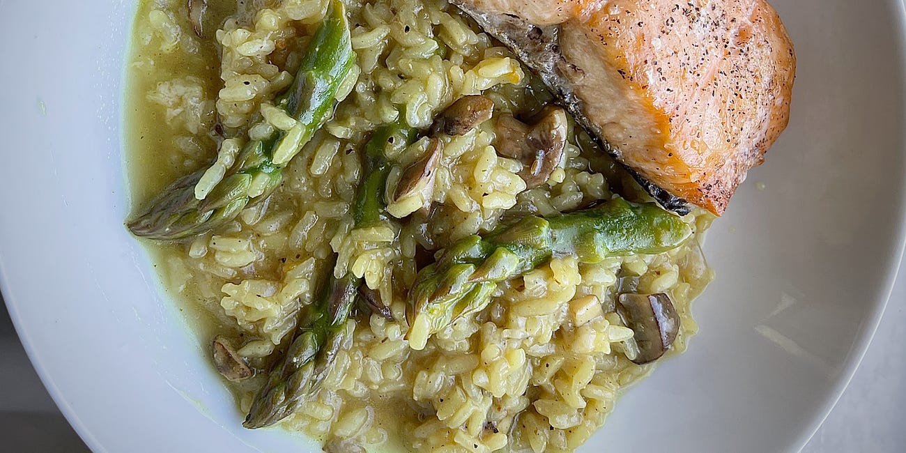 Mushroom and Asparagus Risotto Recipe Without the Arborio...