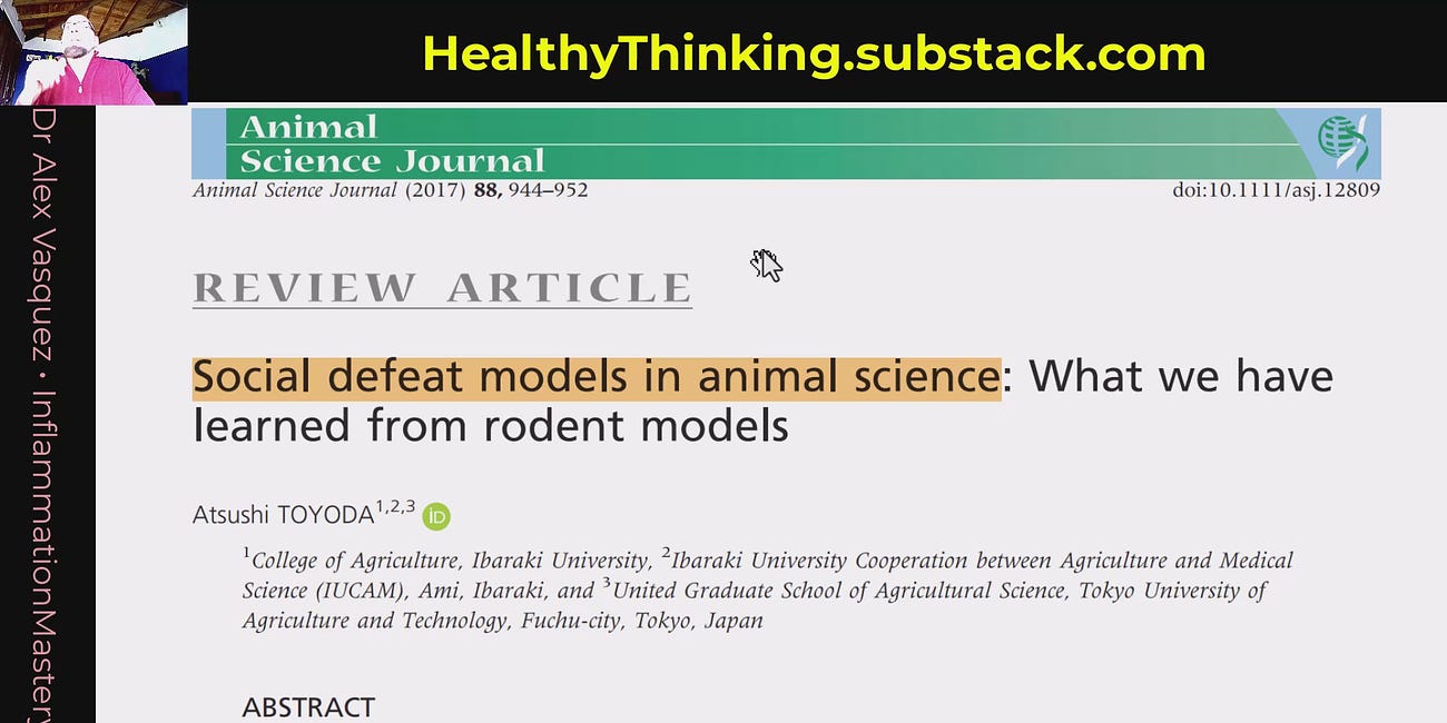 Exploring the animal model of SOCIAL DEFEAT STRESS (SDS) to see how it applies to constant bombardment and disorientation from Plandemic Propaganda