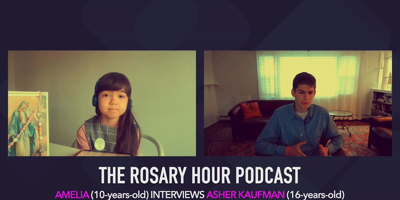10-year-old interviews 16-yr-old Asher Kaufman who discusses unique Rosary Ministry via his intimate involvement in Children's Rosary ® these past 12 years. 
