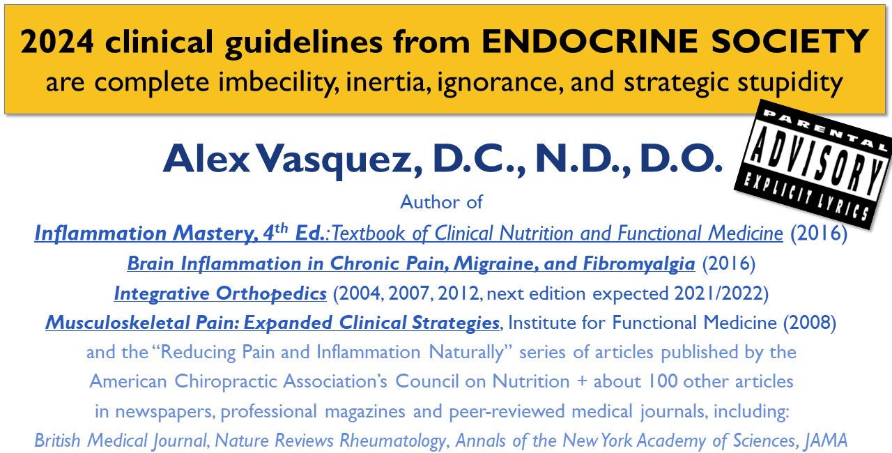 USA's 18,000-member ENDOCRINE SOCIETY reaches new level of medical imbecility with their 2024 Vitamin D clinical guidelines